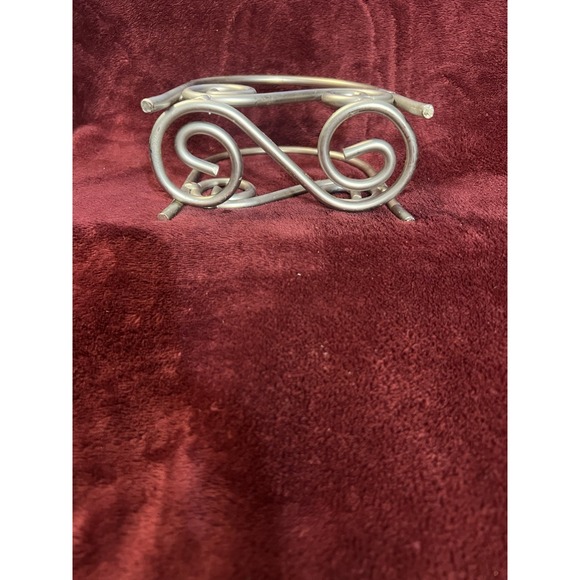 Heavy Metal Napkin Holder - 6in x 5in - Silverish Swirl Design (1879) - Picture 7 of 7